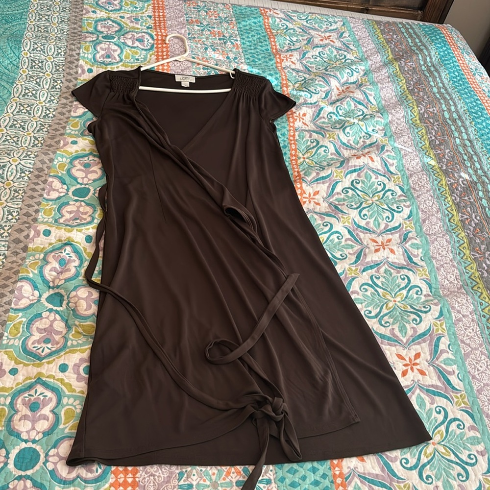 Brown wrap dress